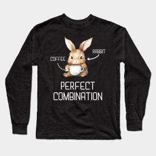 rabbit and coffee - perfect combination Long Sleeve T-Shirt